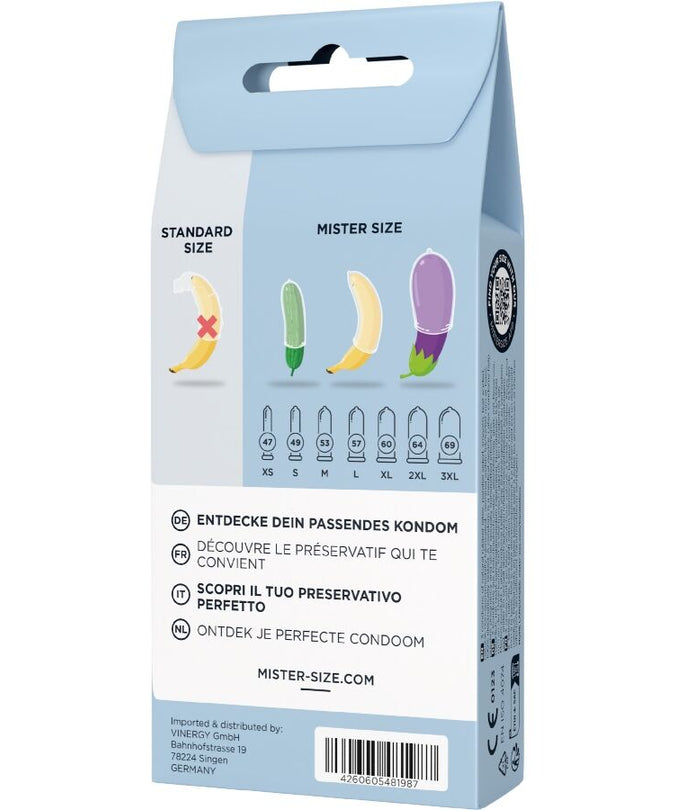 MISTER SIZE - TESTSET 3 CONDOMS IN VERSCHILLENDE MATEN + MEETLINT