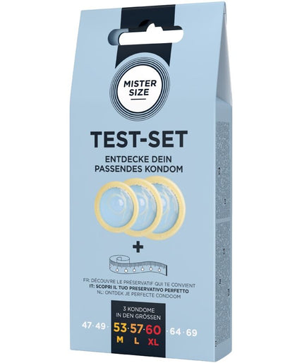 MISTER SIZE - TEST SET 3 DIFFERENT SIZED CONDOMS + MEASURING TAPE