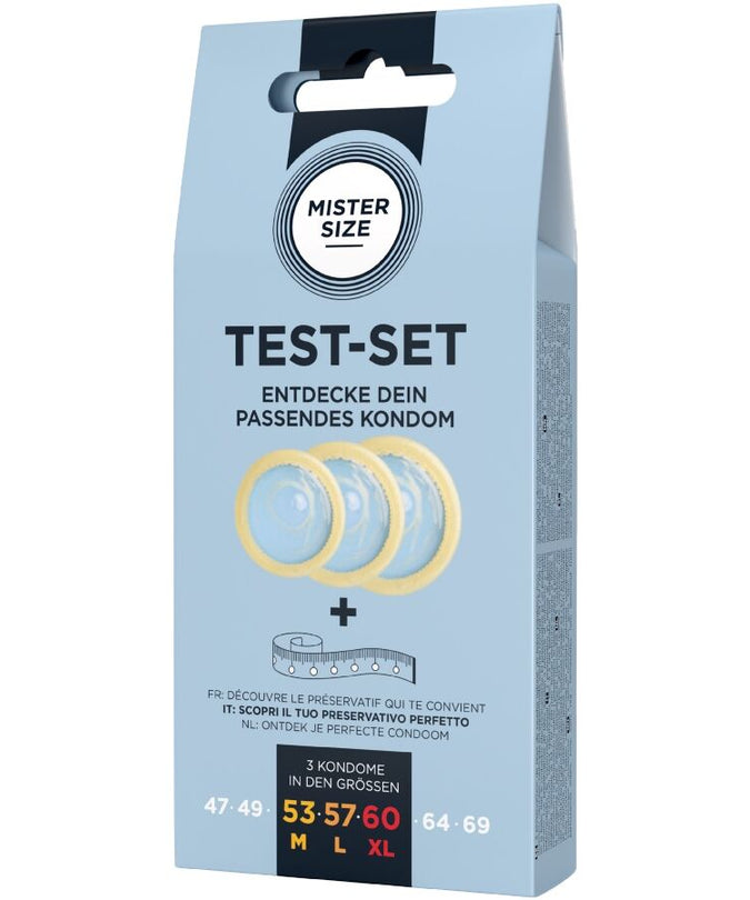 MISTER SIZE - TESTSET 3 CONDOMS IN VERSCHILLENDE MATEN + MEETLINT
