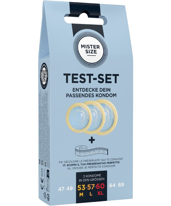 MISTER SIZE - TESTSET 3 CONDOMS IN VERSCHILLENDE MATEN + MEETLINT