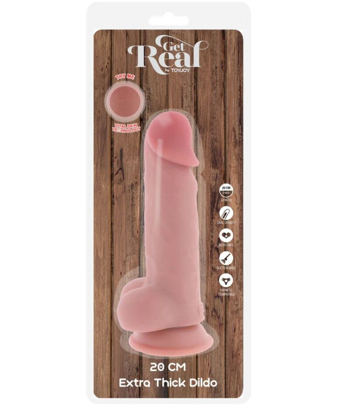 Get Real – Deluxe Realistic Penis with Testicles Extra Thick 20 cm