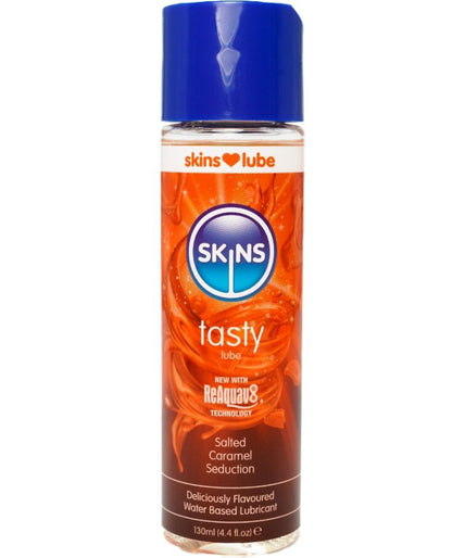 SKINS - SMAAKVOL GLIJMIDDEL OP WATERBASIS GEZOUTEN KARAMEL 130 ML