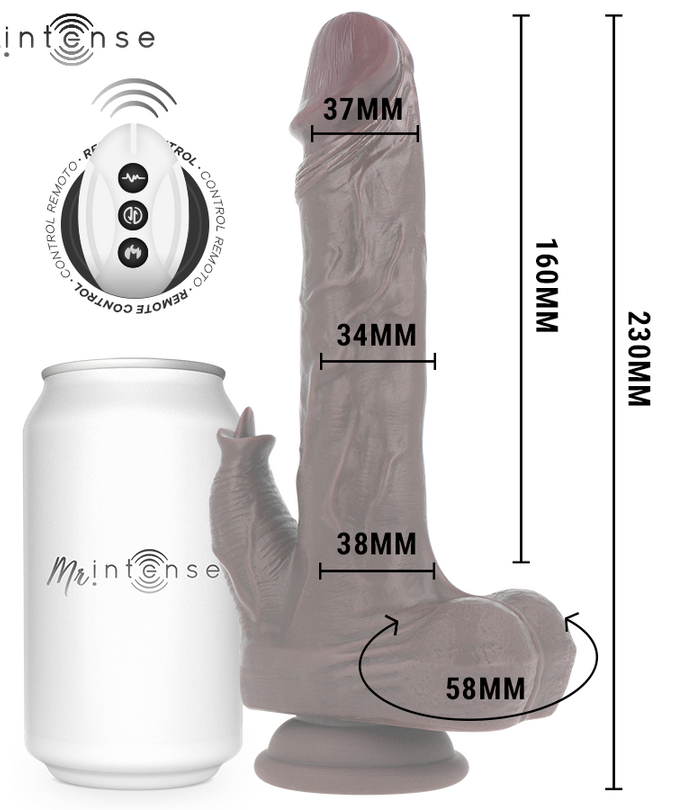 MR INTENSE - MORGAN REALISTIC MULTIFUNCTION DOLL WITH VIBRATION AND UP AND DOWN REMOTE CONTROL 23 CM -O- 3.5 CM