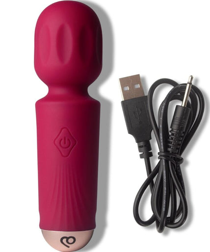 ROCKS-OFF - MINI RECHARGEABLE WAND 16 FUNCTIONS AZALEA RED