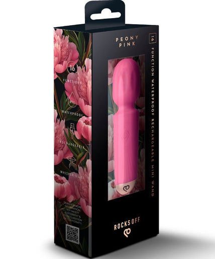 ROCKS-OFF - MINI RECHARGEABLE WAND 16 FUNCTIONS PEONY PINK