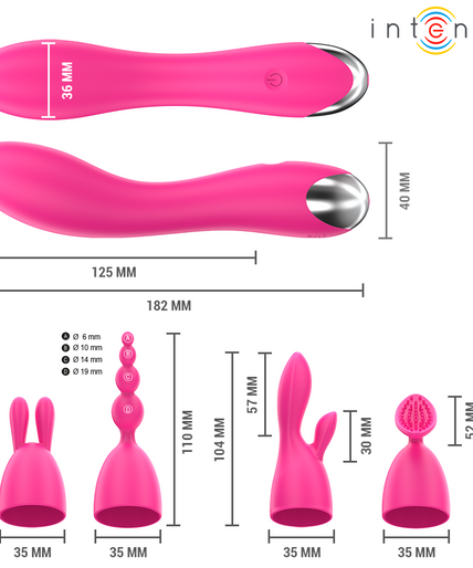 INTENSE - CHER VIBRATOR WITH 20 PATTERNS AND INTERCHANGEABLE HEADS