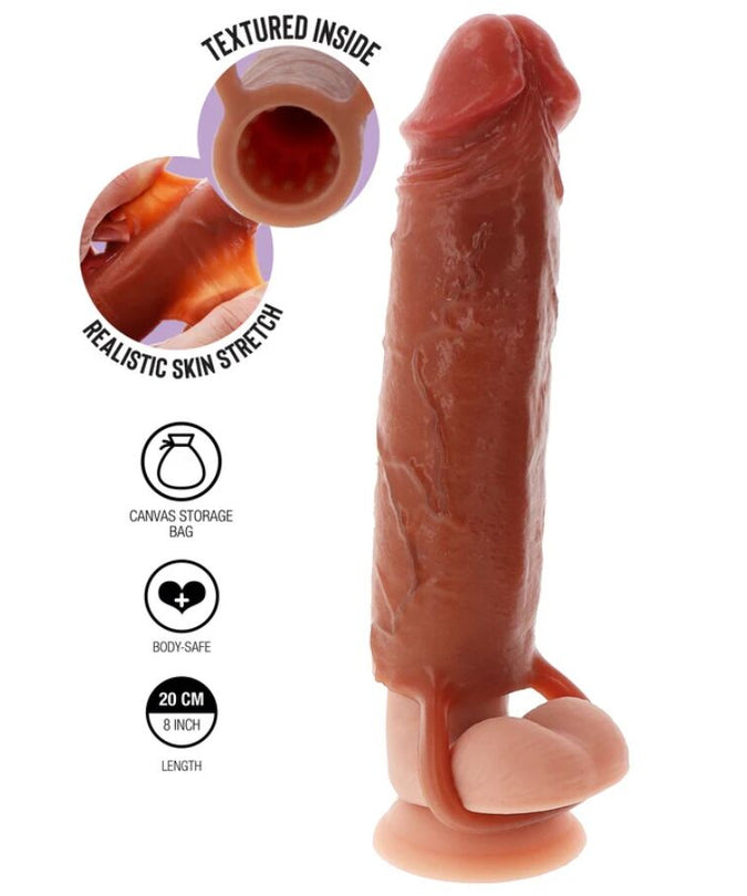 GET REAL - GEHYDRATEERDE HUID SILICONEN PENISMOUW CARAMEL 20 CM