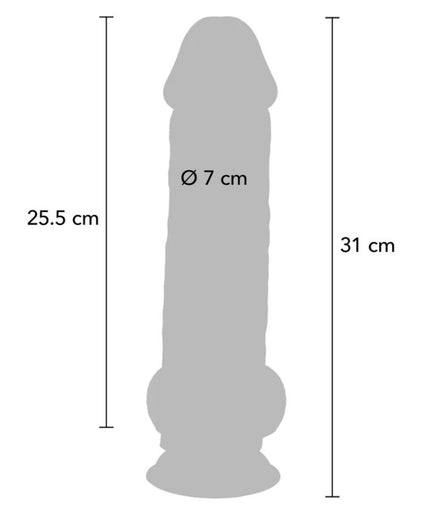 GET REAL - DELUXE REALISTIC PENIS WITH TESTICLES EXTRA THICK 31 CM