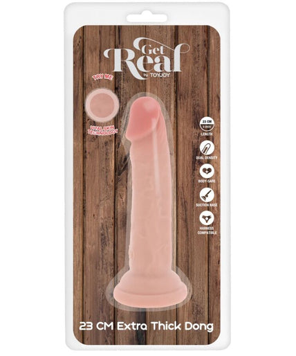 GET REAL - DELUXE DIKKE TPE-DILDO MET DUBBELE DICHTHEID 23 CM