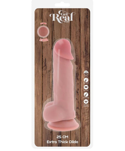 GET REAL - DELUXE REALISTIC PENIS WITH TESTICLES EXTRA THICK 25 CM