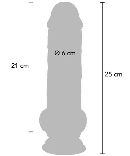 GET REAL - DELUXE REALISTIC PENIS WITH TESTICLES EXTRA THICK 25 CM