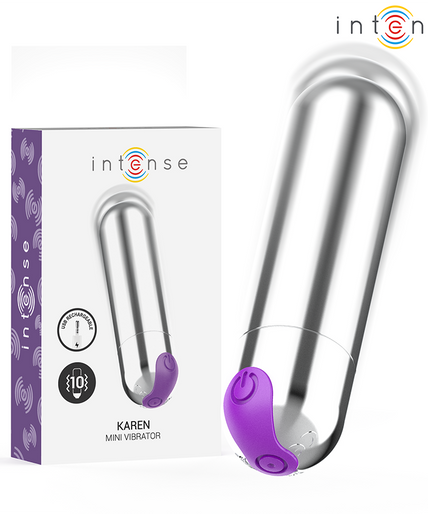INTENSE - KAREN MINI RECHARGEABLE VIBRATING BULLET SILVER
