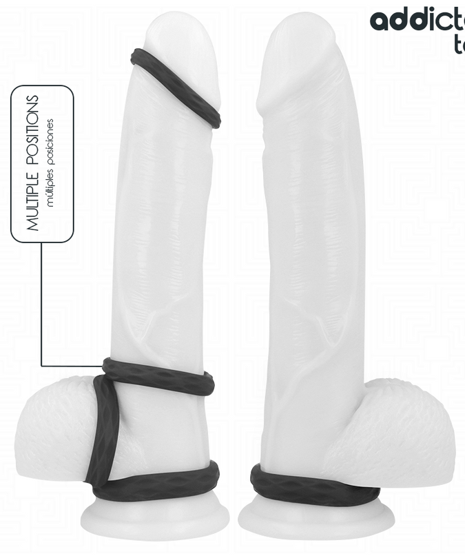 ADDICTED TOYS - TEXTURED COCK RING SET 4 SIZES