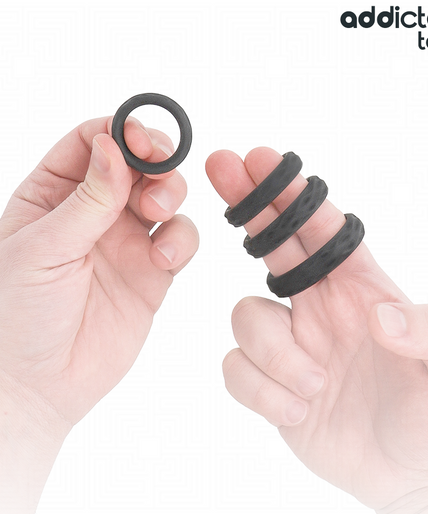 Addicted Toys – Set met getextureerde cockringen in 4 maten