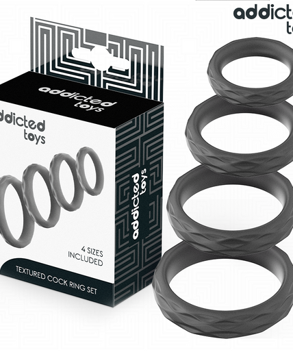 Addicted Toys – Set met getextureerde cockringen in 4 maten