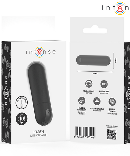 INTENSE - KAREN MINI RECHARGEABLE VIBRATING BULLET BLACK