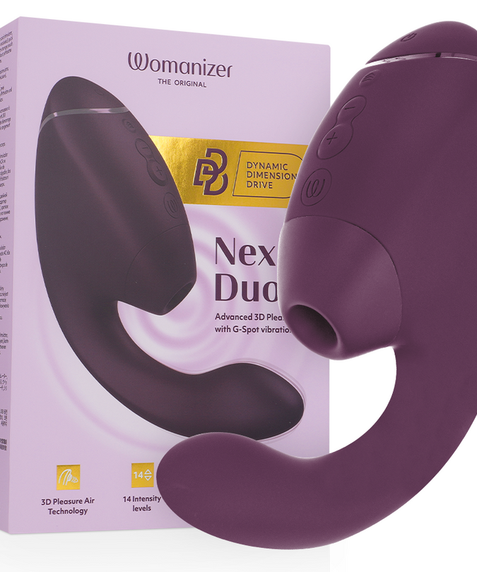 Womanizer – Duo Next Dual Clitoral & G – Spot Stimulator Donkerpaars