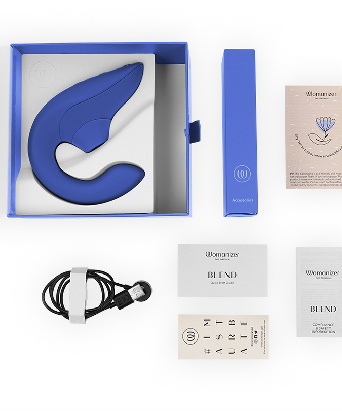 WOMANIZER - BLEND RABBIT VIBRATOR STIMULATOR VIBRANT BLUE