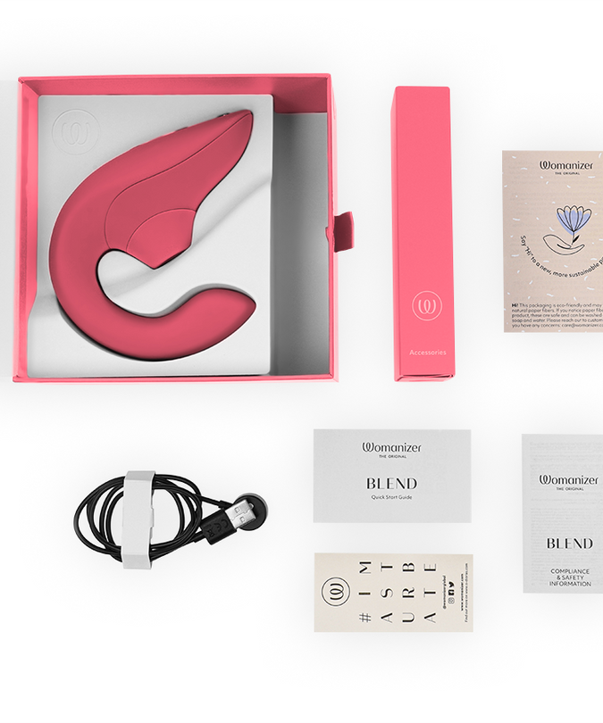 WOMANIZER - BLEND RABBIT VIBRATOR STIMULATOR VIBRANT ROSE