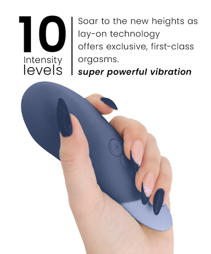 WOMANIZER - VIBE LAY-ON SILENT VIBRATOR DARK BLUE