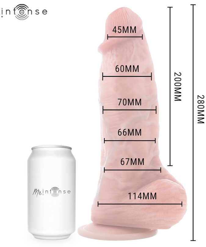 MR INTENSE - EXTRAGROTE SPENCER SILICONEN DILDO 28 CM -Ø- 7,3 CM