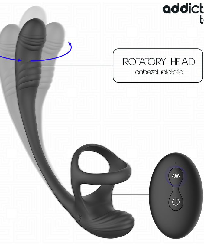 ADDICTED TOYS - ANAL PLUG WITH VIBRATION AND 360º WAVING AND TESTICLE STIMULATOR