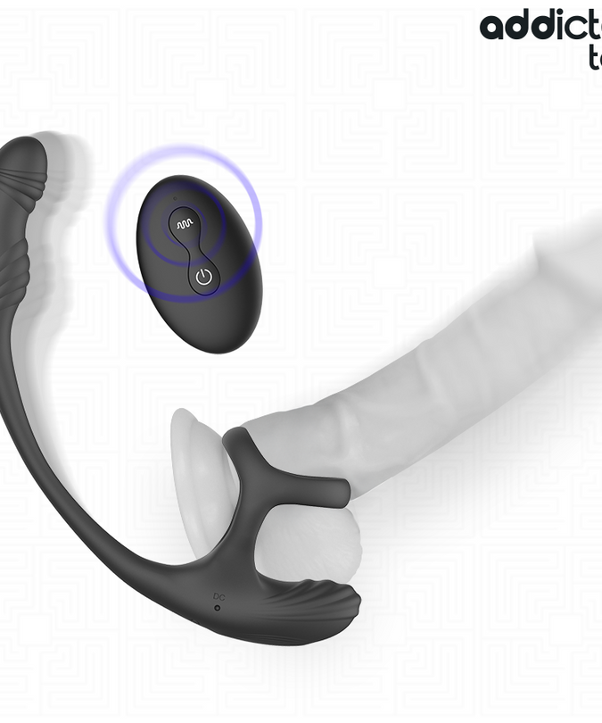 ADDICTED TOYS - ANAL PLUG WITH VIBRATION AND 360º WAVING AND TESTICLE STIMULATOR