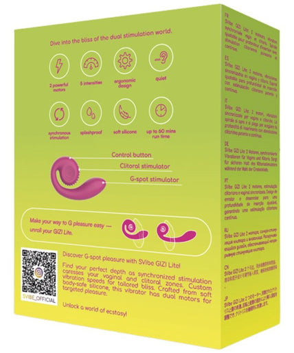 SNAIL VIBE - GIZI LITE DUAL G-SPOT & CLITORAL PINK VIBRATOR