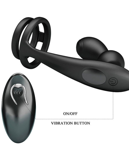 MR PLAY - VIBRATING ANAL PLUG WITH PENIS RING REMOTE CONTROL