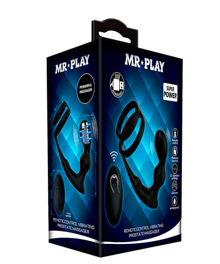 MR PLAY - VIBRATING ANAL PLUG WITH PENIS RING REMOTE CONTROL