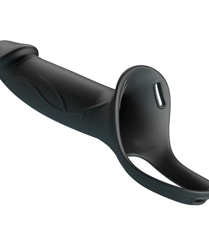 PRETTY LOVE - LANDON BLACK VIBRATING STRAP-ON