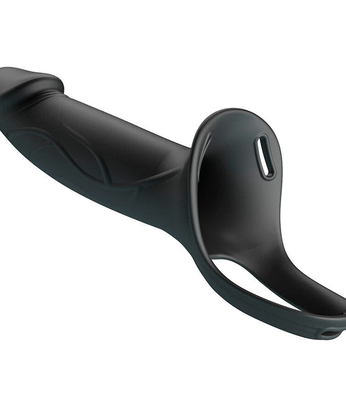 PRETTY LOVE - LANDON BLACK VIBRATING STRAP-ON