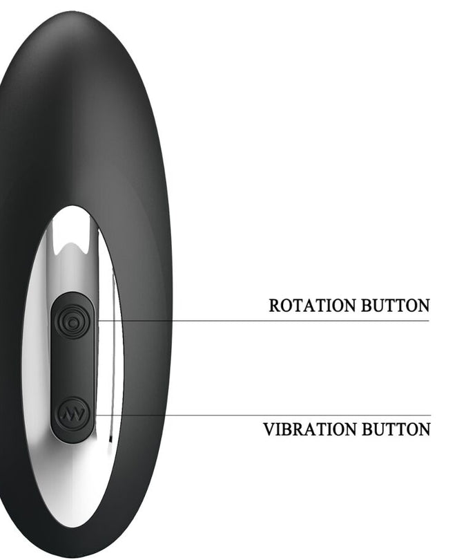 Mr Play – Rotating & Vibrating Prostate Massager with Remote Control – Black