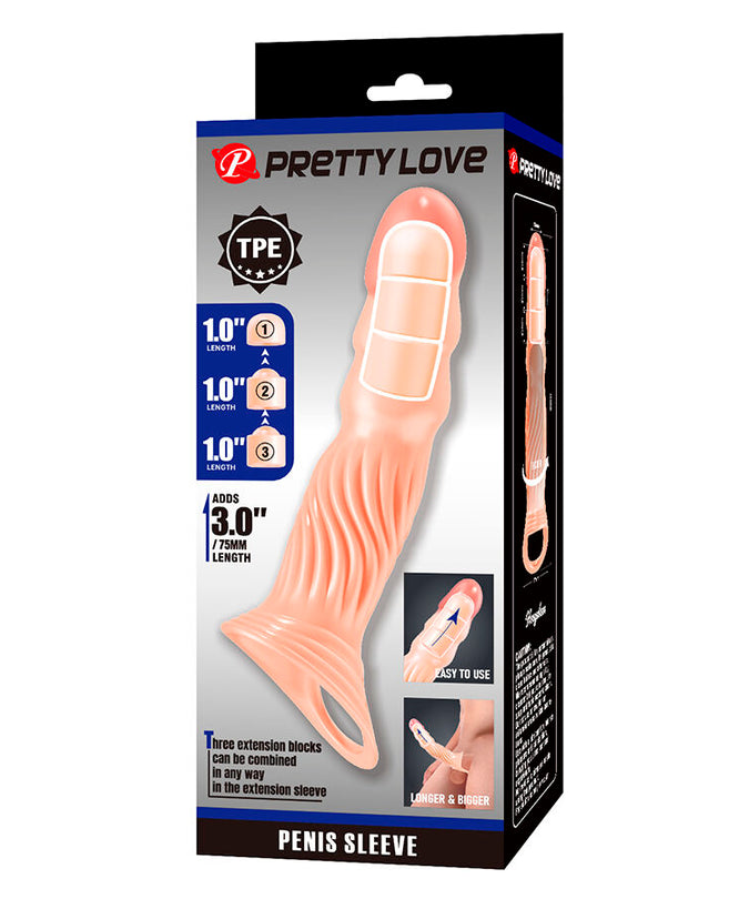 Pretty Love – Strukturierte Penis-Hülle mit Verlängerungen