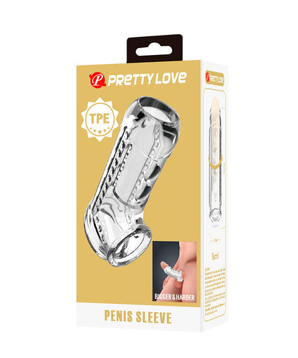 PRETTY LOVE - TRANSPARENT TEXTURED PENIS SHEATH