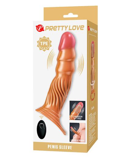 Pretty Love – Penis sleeve met textuur, vibratie en afstandsbediening