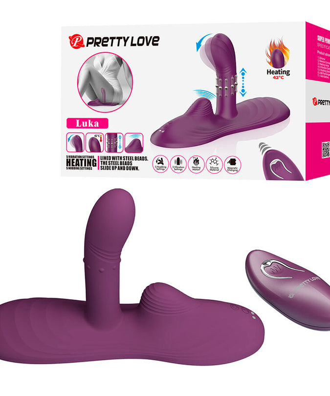 PRETTY LOVE - LUKA ZIT-VIBRATOR MET WARMTED EFFECT EN AFSTANDSBEDIENING