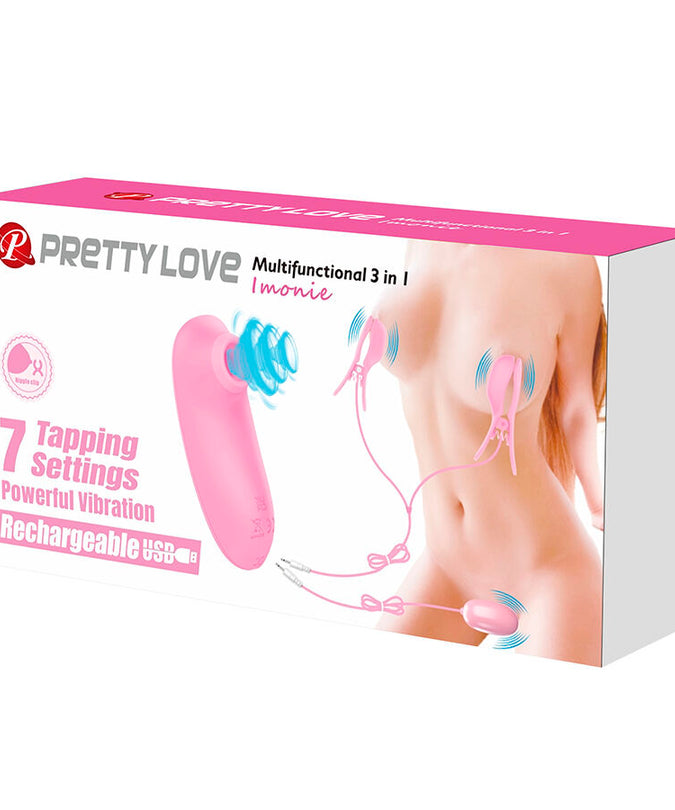 PRETTY LOVE - IMONIE 3-IN-1 MULTIFUNCTIONAL SET WITH SUCTION CUP, NIPPLES AND CLITORIS