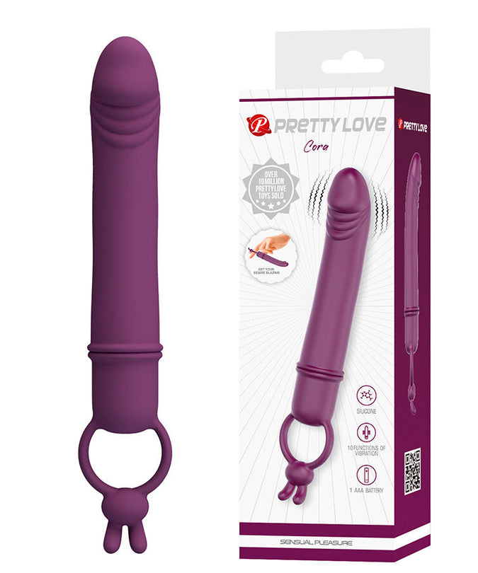 PRETTY LOVE - CORA VIBRATOR PENISVORM MET WEERSTANDSRING