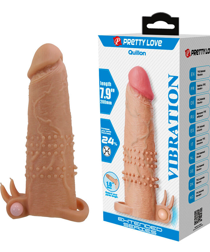 PRETTY LOVE - QUILLON PENIS SLEEVE WITH CLITORAL STIMULATOR AND VIBRATION