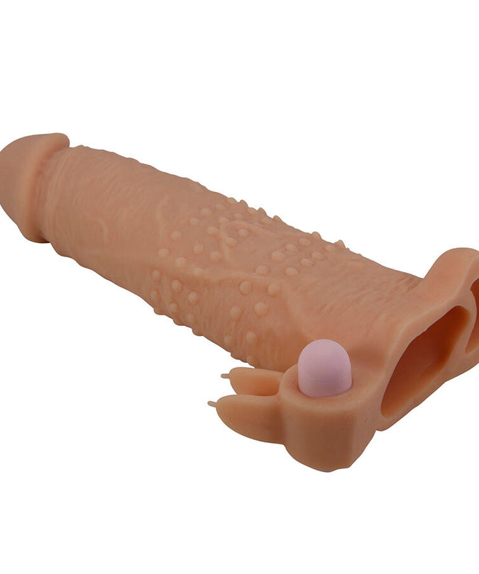 PRETTY LOVE - QUILLON PENIS SLEEVE WITH CLITORAL STIMULATOR AND VIBRATION