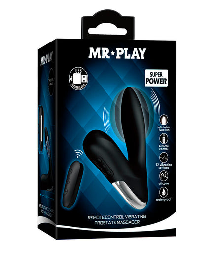 Mr Play – Inflatable Prostate Massager with Vibration & Remote Control – Black