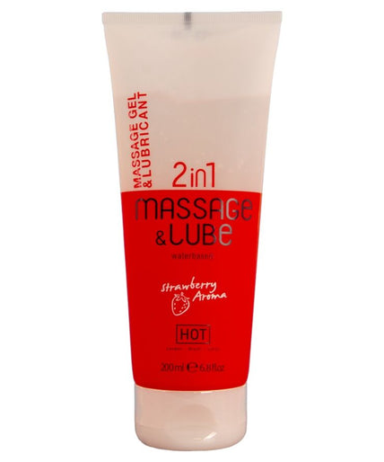 HOT - MASSAGE & GLIDE GEL 2IN1 STRAWBERRY 200 ML