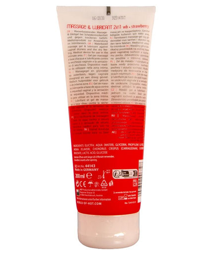 HOT - MASSAGE & GLIDE GEL 2IN1 STRAWBERRY 200 ML