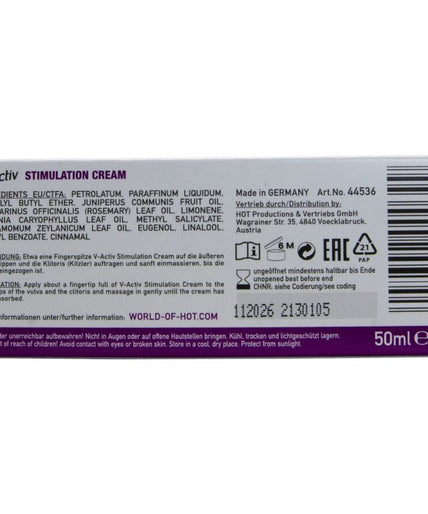 HOT - V-ACTIV STIMULATIE CRÈME VOOR VROUWEN 50 ML