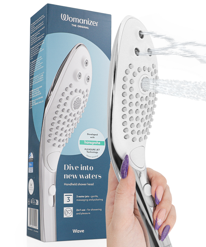 WOMANIZER - WAVE CLITORALE STIMULERENDE DOUCHEKOP CHROME