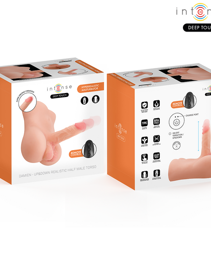 INTENSE DEEP TOUCH - DAMIEN TORSO WITH REALISTIC DILDO WITH PUSHING AND VIBRATION REMOTE CONTROL 3.5 KG