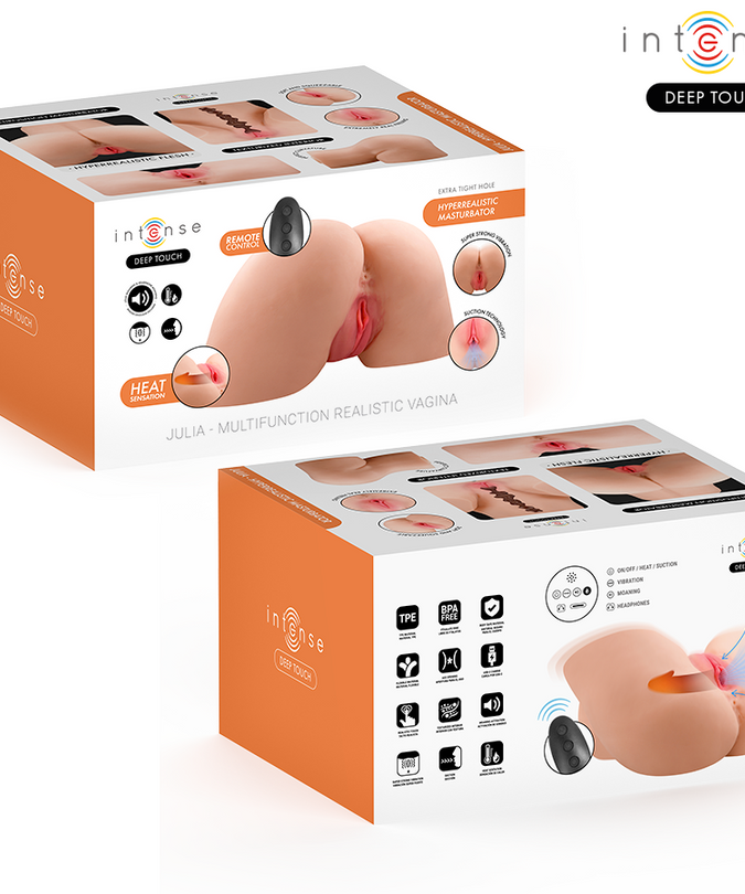 INTENSE DEEP TOUCH - JULIA VAGINAL MASTURBATOR WITH SUCTION, HEAT, VIBRATION AND VOICE EFFECTS WITH REMOTE CONTROL 9 KG