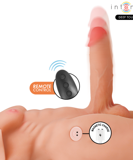 INTENSE DEEP TOUCH - MARTY TORSO WITH ANUS AND REALISTIC DILDO WITH PUSHING AND VIBRATION, REMOTE CONTROL, 6.2 KG