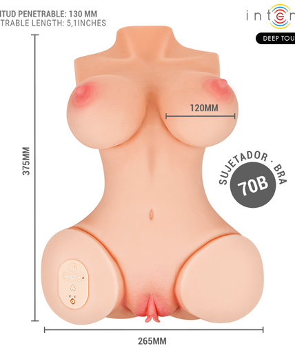 INTENSE DEEP TOUCH - VERO TORSO VAGINA WITH SUCTION, HEAT, VIBRATION AND VOICE EFFECTS WITH REMOTE CONTROL 5.5 KG